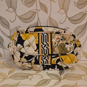 Floral Quilted Women's Bag - Yellow and Black